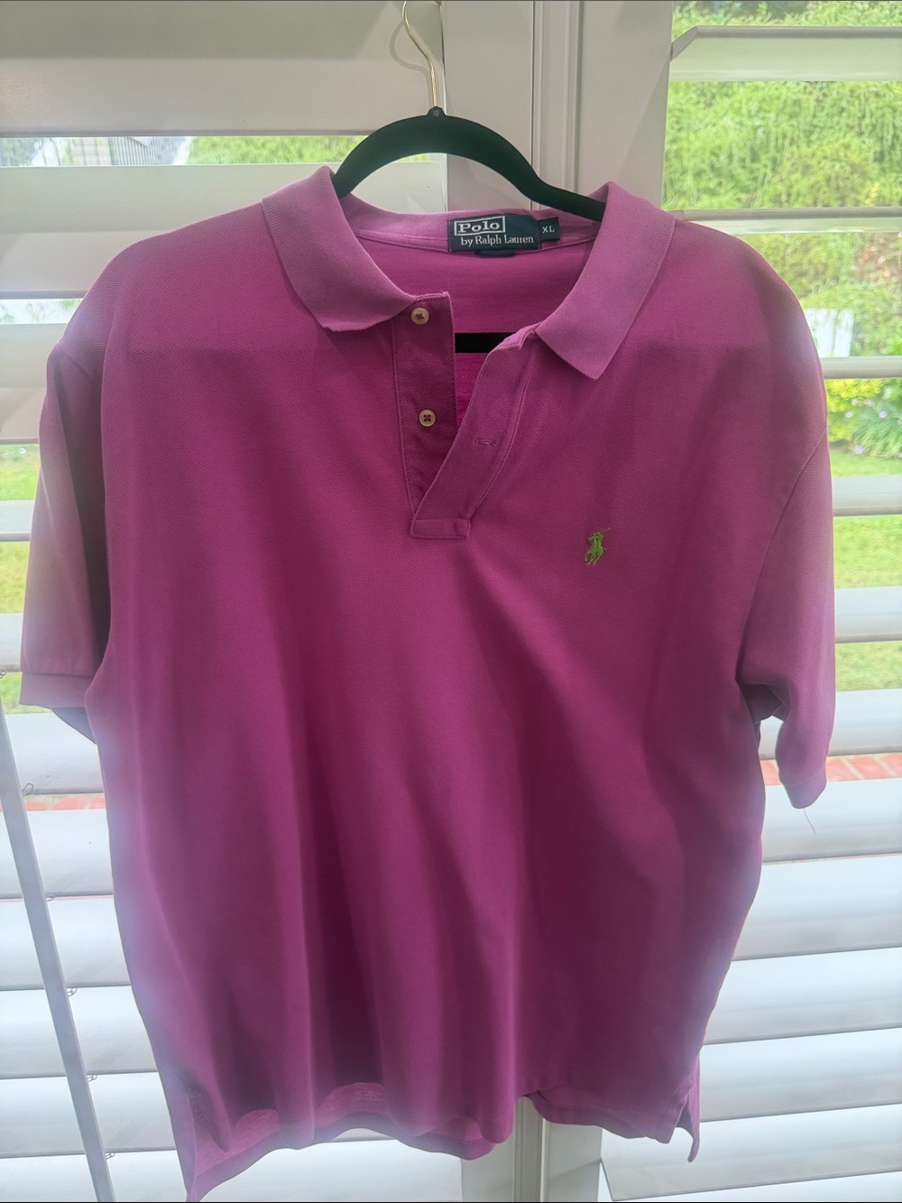 Polo by Ralph Lauren Men’s Magenta Polo with Green Pony
